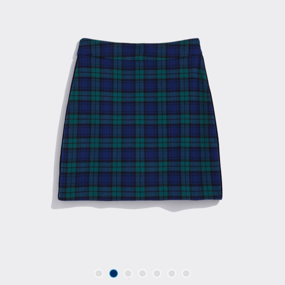 🌺Vineyard Vines Blackwatch Ponte Plaid Skirt Green Blue Tartan - Picture 5 of 7